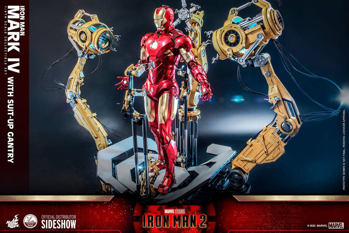 Hot Toys Iron Man 2 Iron Man Mark IV with Suit Up Gantry 1 4 Action Figure